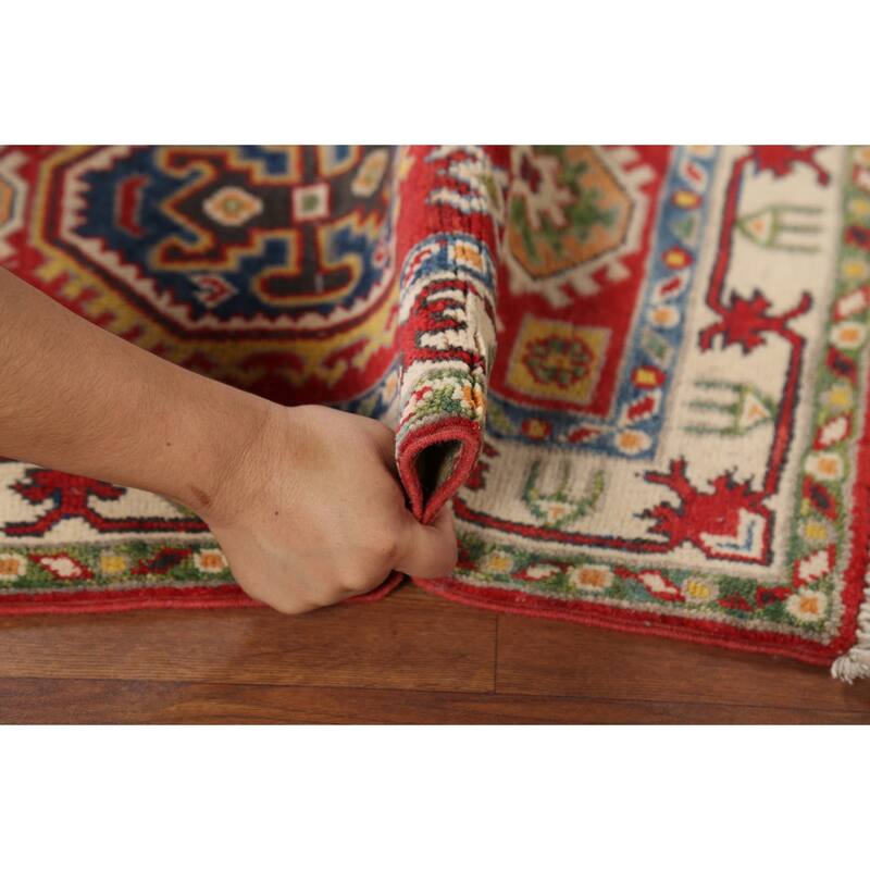 Red Kazak Oriental Accent Rug Handmade Wool Carpet - 2'1"x 2'10"