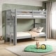 preview thumbnail 11 of 26, Taylor & Olive Trillium Tall Twin over Twin Bunk Bed with End Ladder Grey