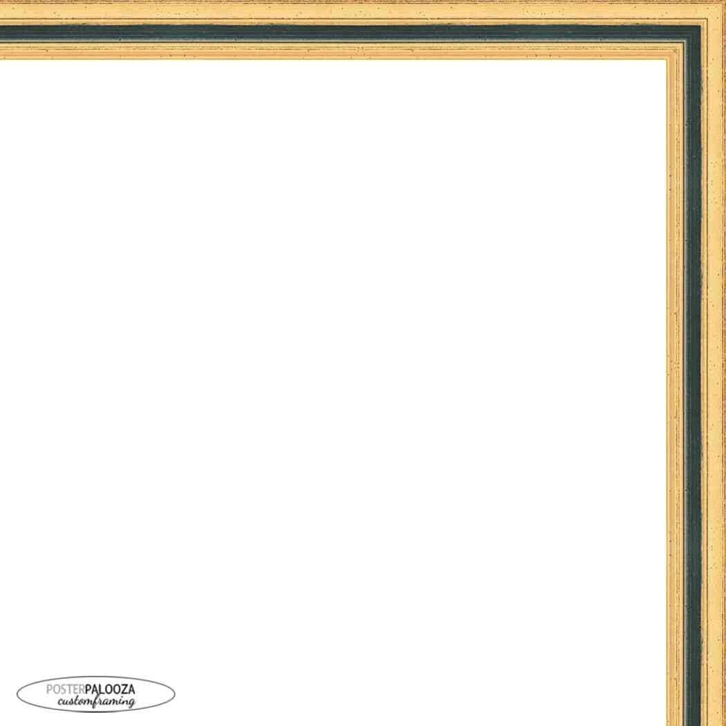 38x26 Traditional Gold Complete Wood Picture Frame with UV Acrylic, Foam Board Backing, & Hardware