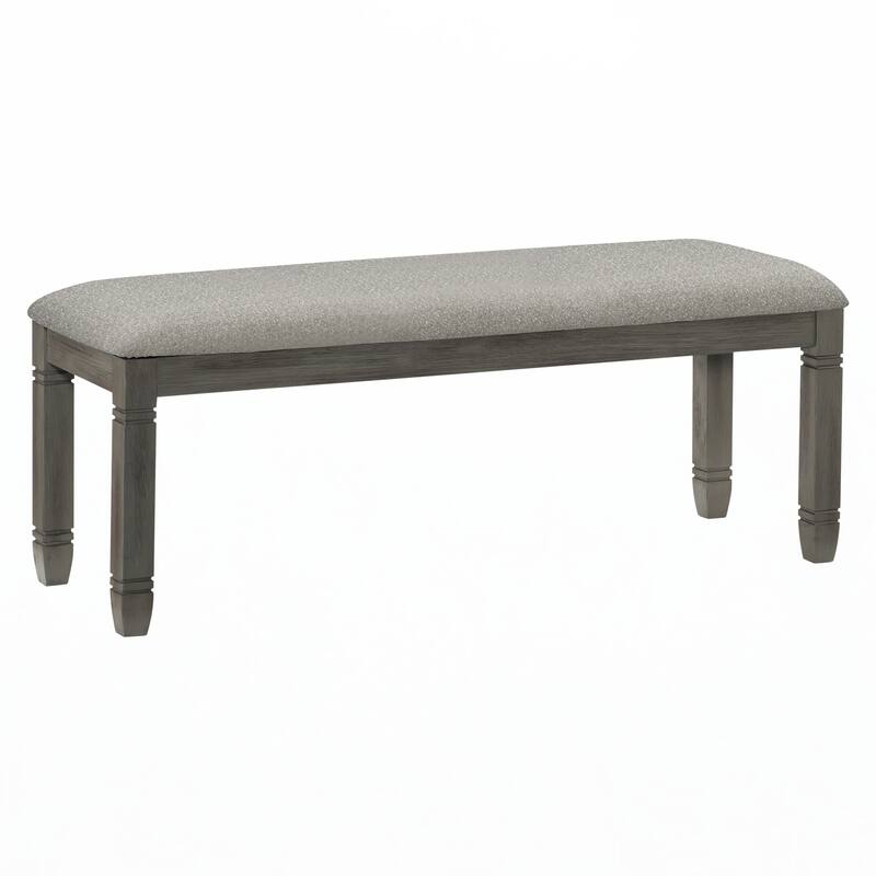 Wood Dining Bench 1pc Antique Gray Finish