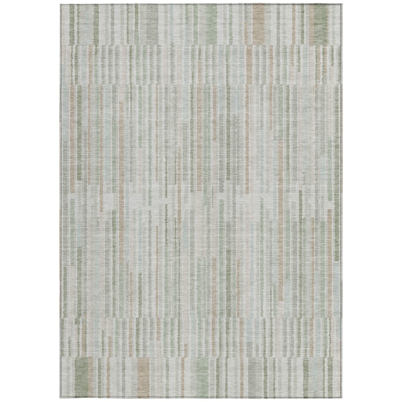 HomeRoots Striped Transitional Rectangle Outdoor Rug