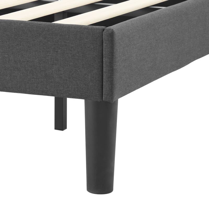 VECELO Upholstered Platform Bed Frame with Adjustable Headboard
