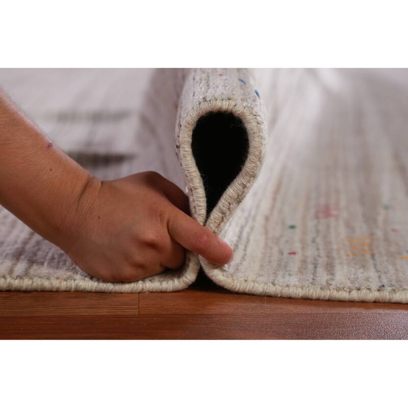 Hand Knotted Oriental 100% Wool Carpet Tribal Tribal Greys & Charcoal Gabbeh Area Rug - 10' 1'' X 8' 2''