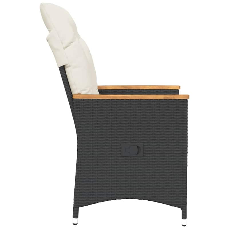 vidaXL Reclining Patio Chairs with Cushions Armchair Outdoor Seating Poly Rattan - 23.2 x 22.0 x 36.2