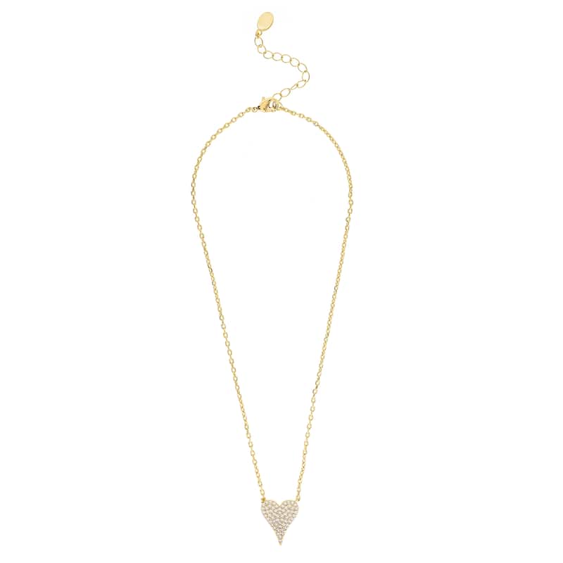 Rivka Friedman 18K Gold Clad Elongated Heart Necklace