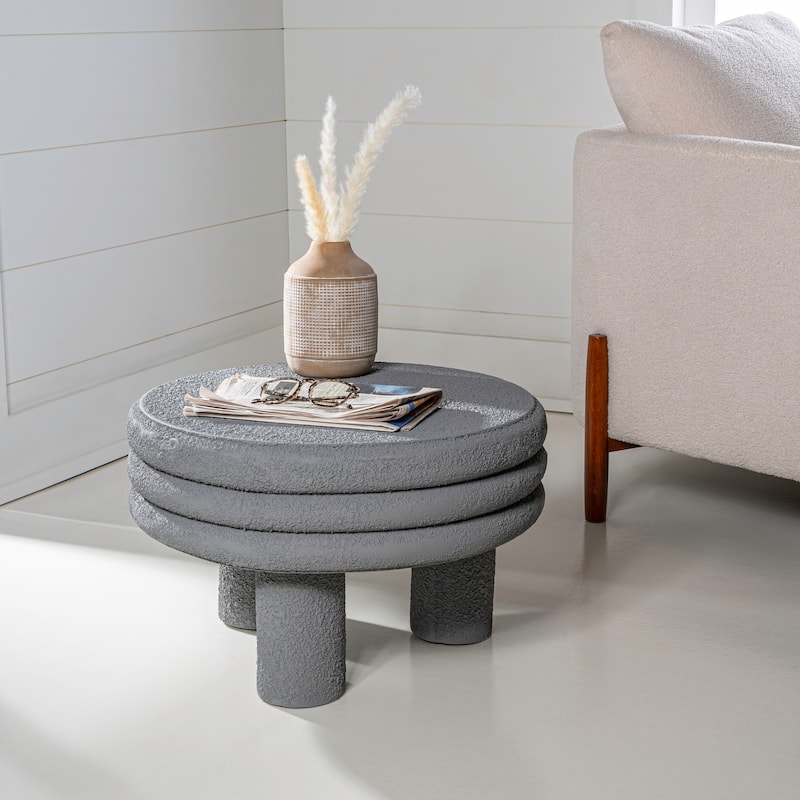 Evans 13.5" Contemporary Minimalist Curvy Low Accent Table , by JONATHAN Y