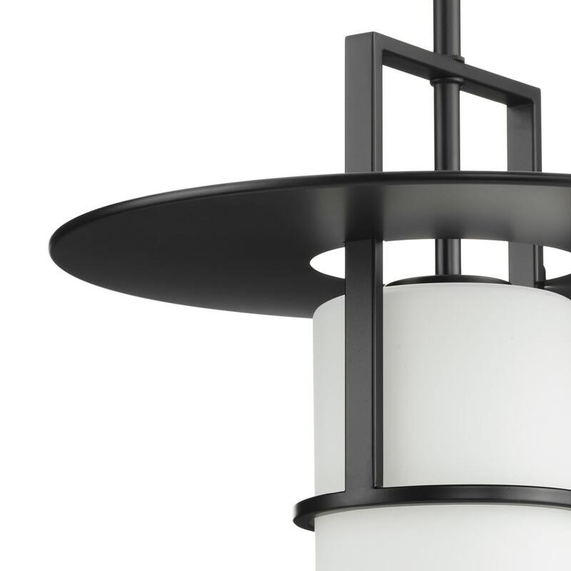 Mystic Collection One-Light Matte Black Contemporary Pendant - 14 in x 14 in x 10.87 in