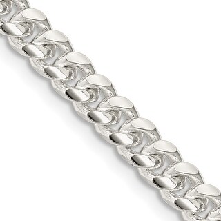 925 Sterling Silver 7.8mm Polished Domed Curb Chain 26 Inch 