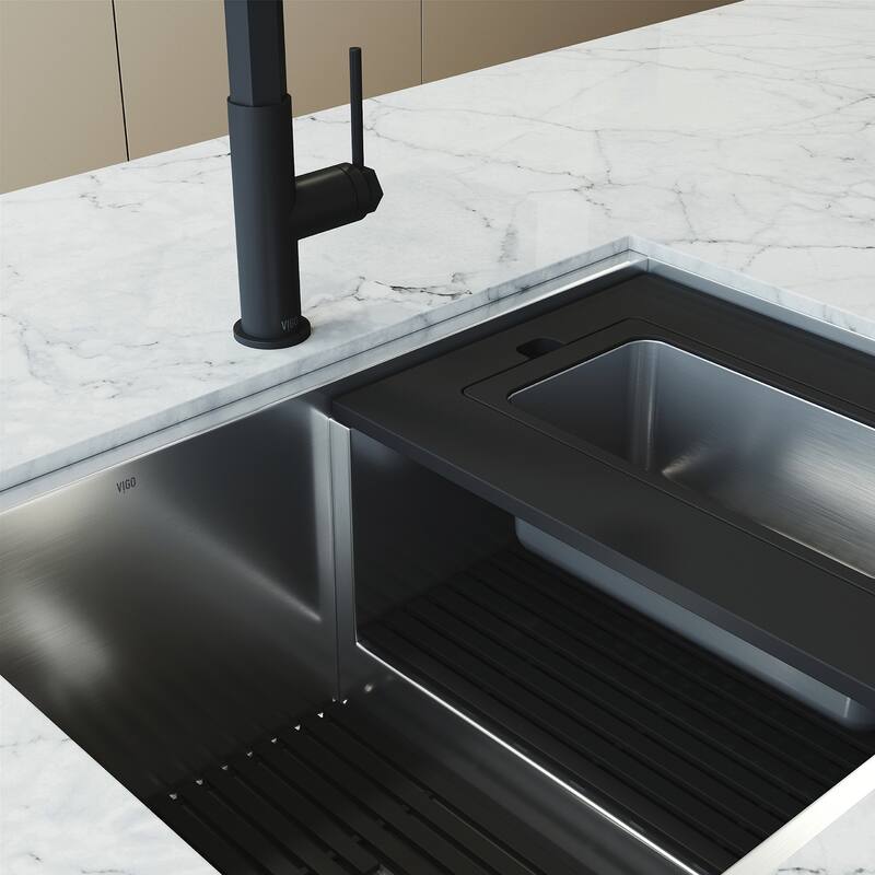 VIGO Hampton Stainless Steel Undermount Workstation Kitchen Sink