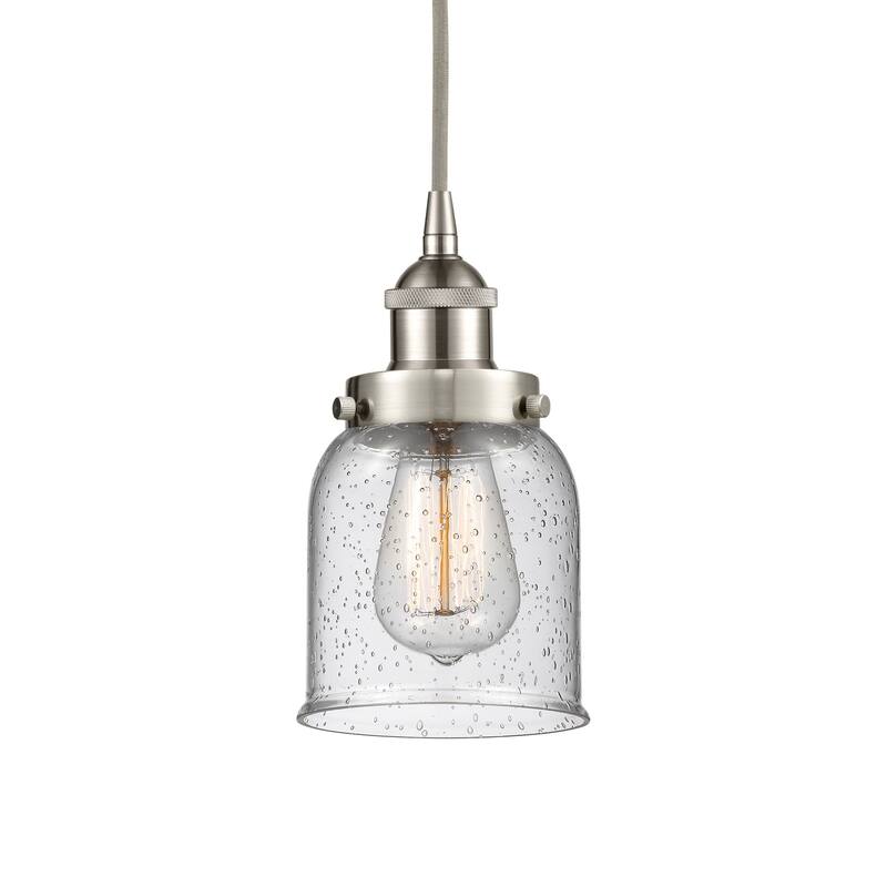 Innovations Lighting 616-1PH-10-5 Bell Pendant Bell 5" Wide Mini - Brushed Satin Nickel / Seedy