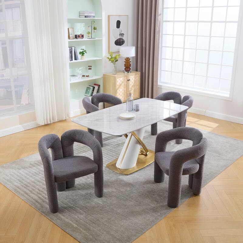Velvet Fabric Upholstered Accent Chair Set of 2