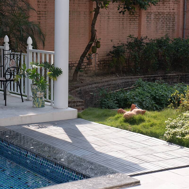 1 ft. x 1 ft. Acacia Wood Outdoor Interlocking Deck Tiles, Box of 20