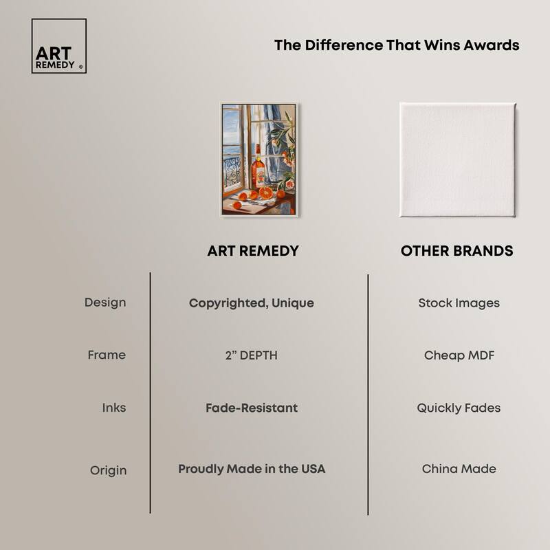 Orange Aperol by the Sea Canvas by Art Remedy