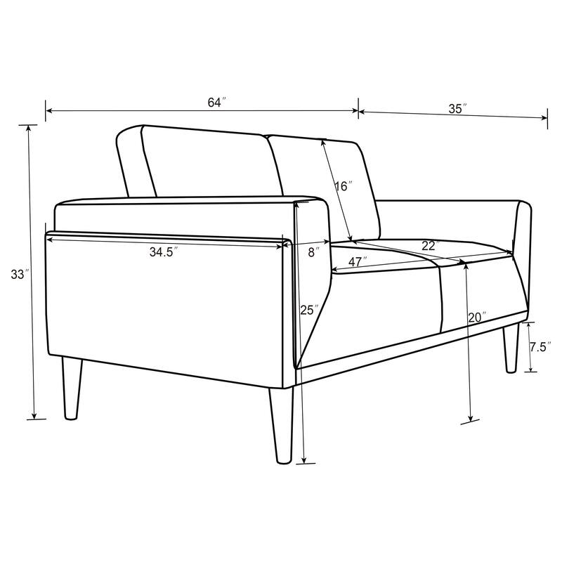 Rilynn Contemporary Upholstered Track Arm Sofa Set