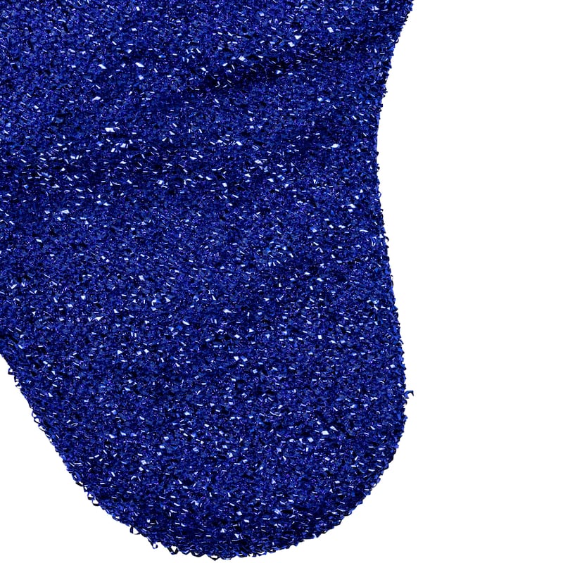 17" Blue and Silver Embroidered "Diva" Christmas Stocking with Cuff