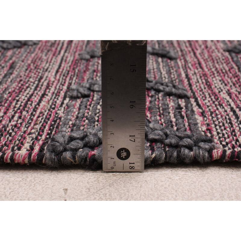 ECARPETGALLERY Braid weave Sienna Grey Wool Rug - 5'11 x 9'0