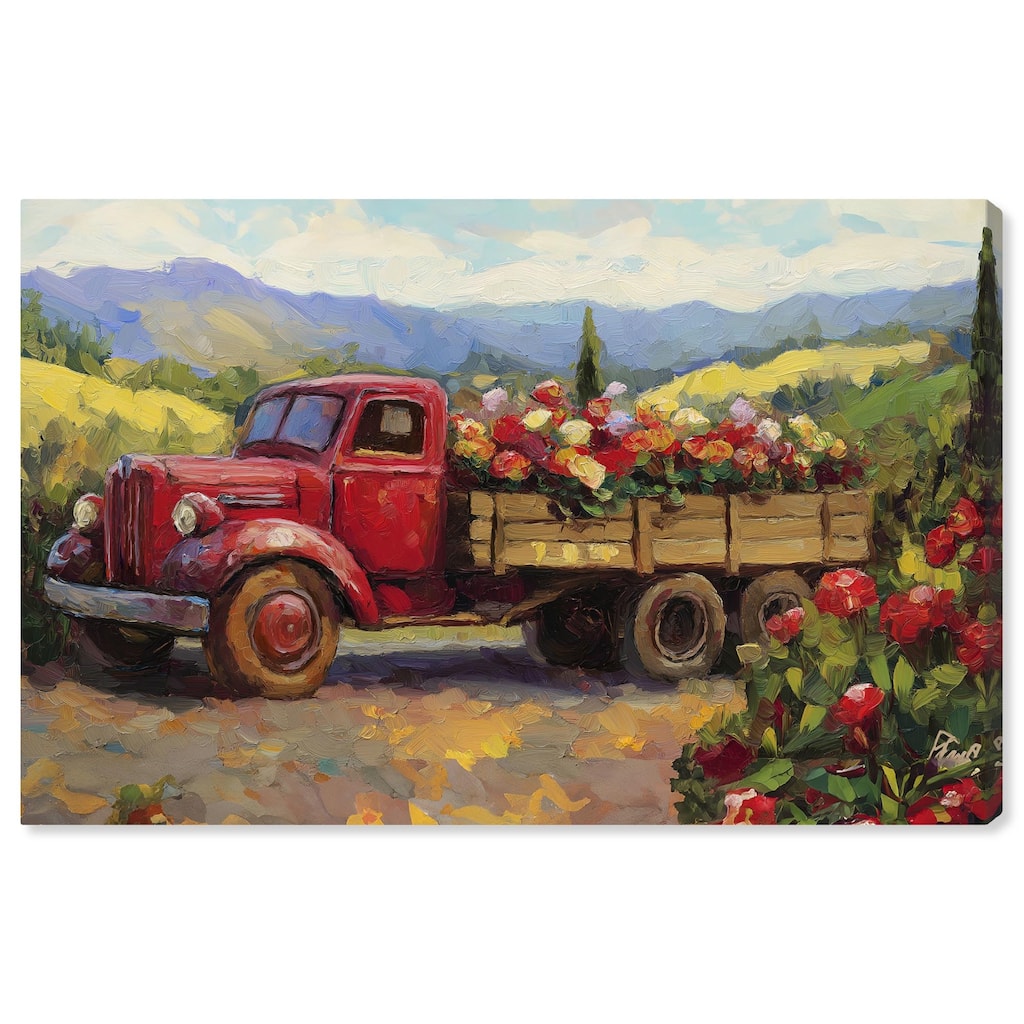 Flowers in Transit II Canvas by Art Remedy, Gallery Wrapped