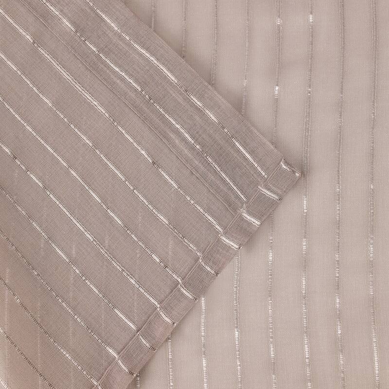 Superior Jackson Striped Machine Washable Sheer Curtains, Set of 2
