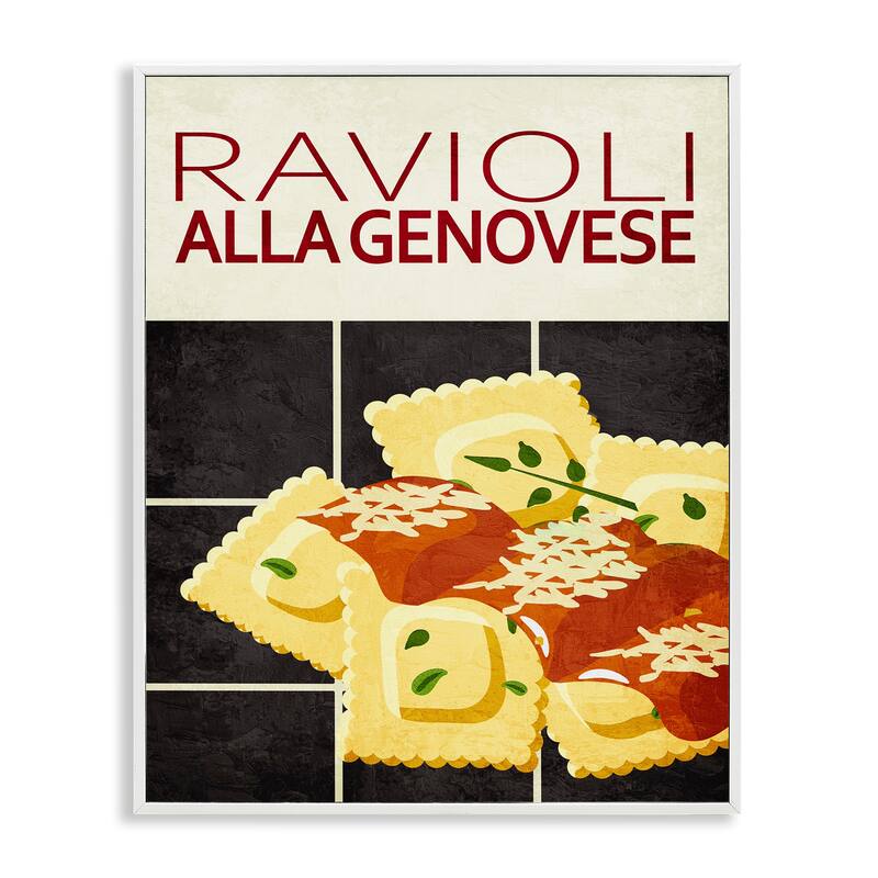 Stupell Ravioli Classic Kitchen Framed Giclee Art Design By Kim Allen - 11 x 14 - White