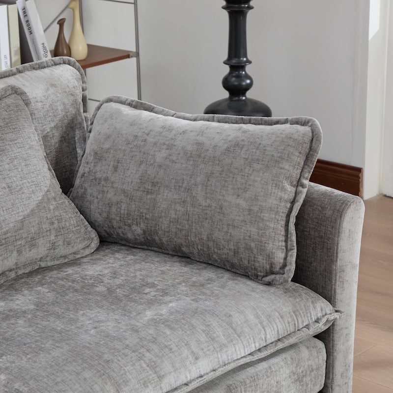 Cloud Sofa LoveSeat (Ottoman is not included), Modern Sectional Couch, Comfy Double Layer Upholstered Seat Cushion