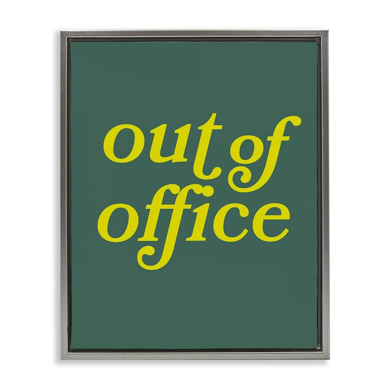 Stupell Minimal Out Of Office Framed Floater Canvas Wall Art Design By Victoria Barnes - 17 x 21 - Grey