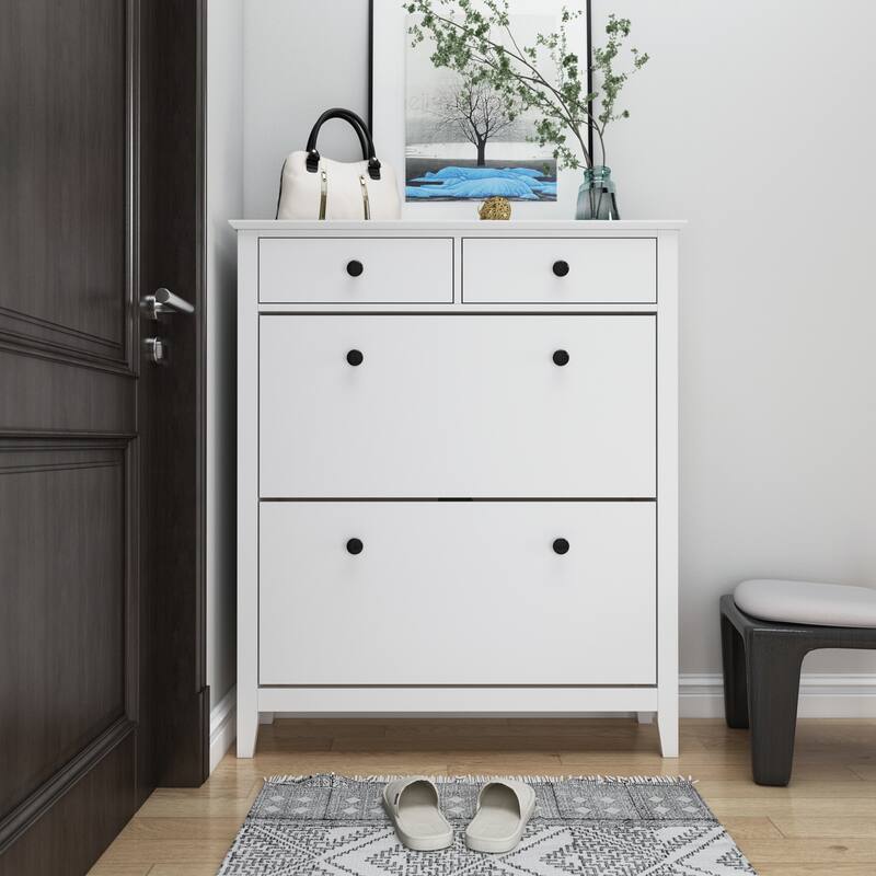 Dresser Shoe Storage Cabinet Fold Out Drawer Space Saving