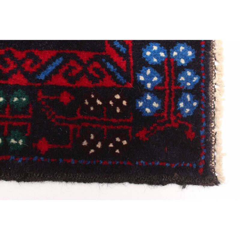 ECARPETGALLERY Hand-knotted Teimani Dark Navy Wool Rug - 2'10 x 4'5