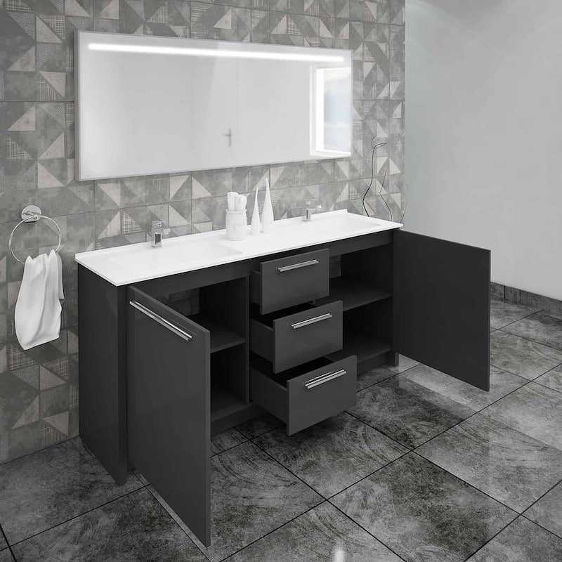 Nona 60-inch Modern Freestanding Bathroom Vanity