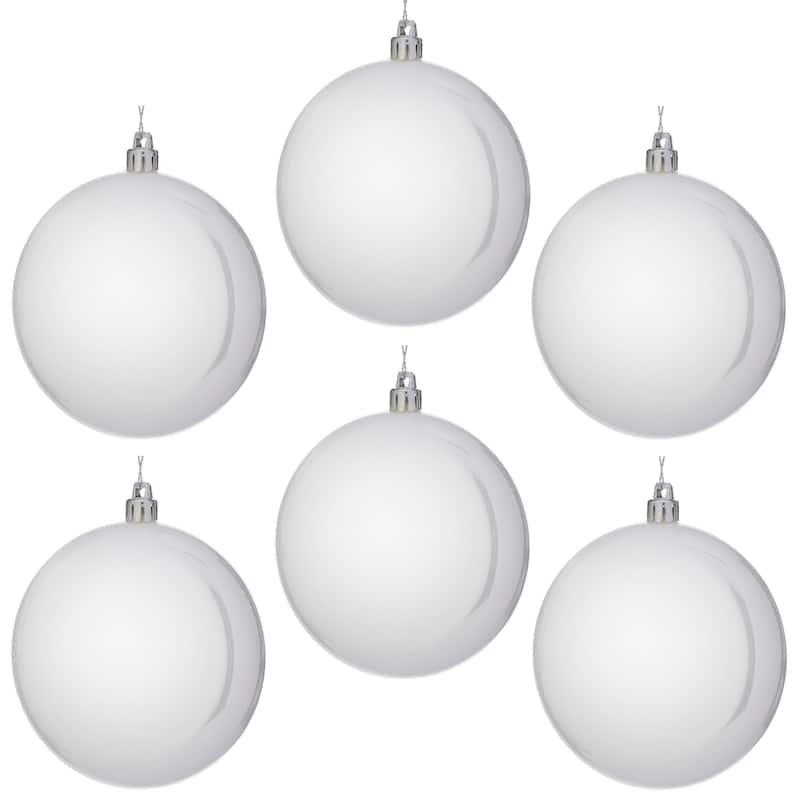 100mm Shatterproof Plastic Shiny Round Disk Set of 6