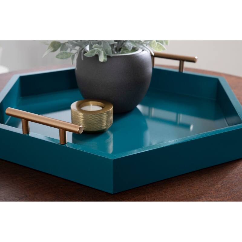 Kate and Laurel Lipton Hexagon Decorative Tray - 18x18