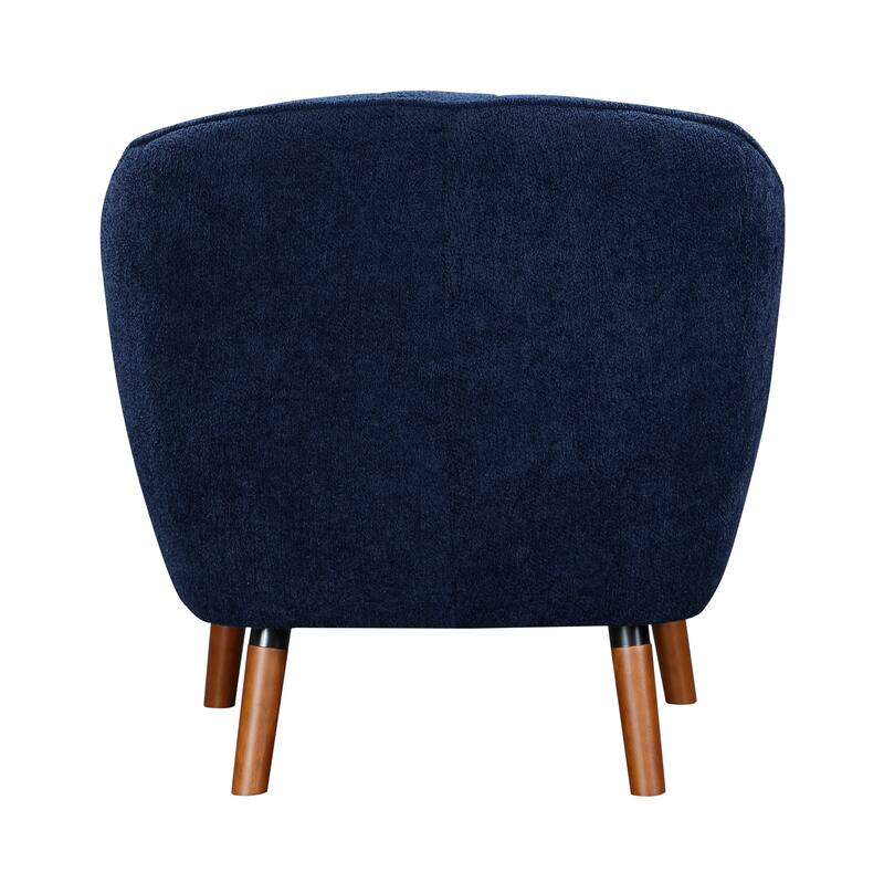 Mid-Century Modern Chenille Armchair with Channel Stitching