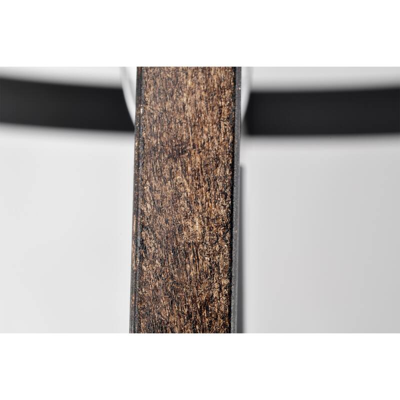 Juno Semi Flush Mount Ceiling Light Matte Black and Wood Grain Finish 4-Light - N/A