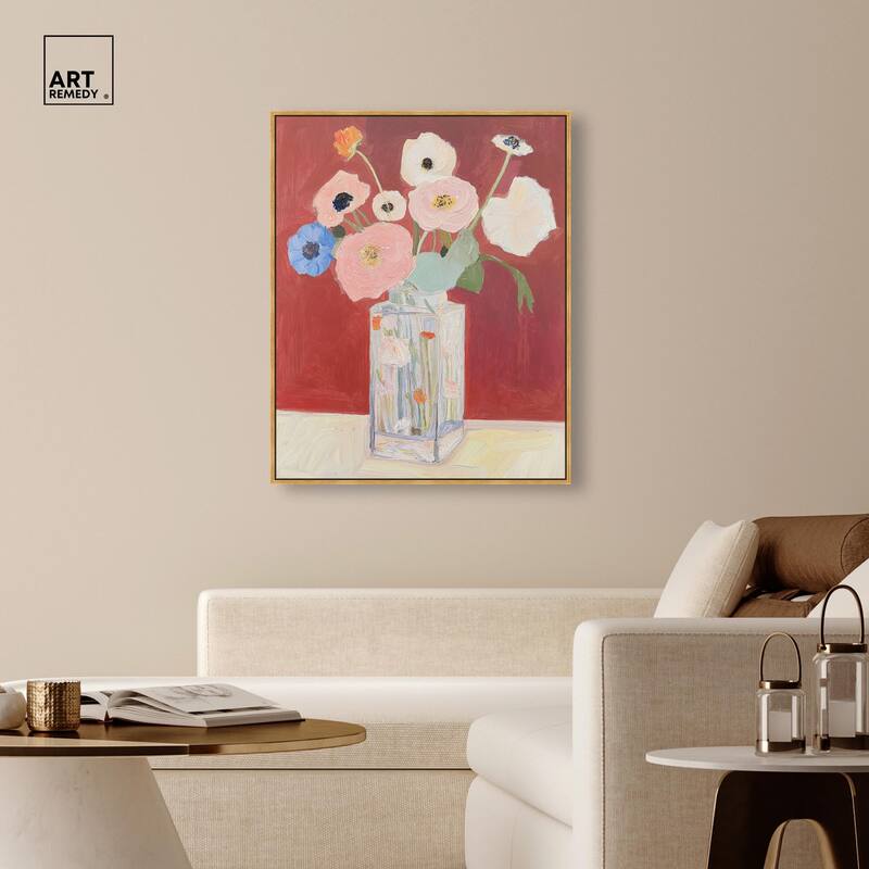 Anemones in a Vase I Canvas by Art Remedy