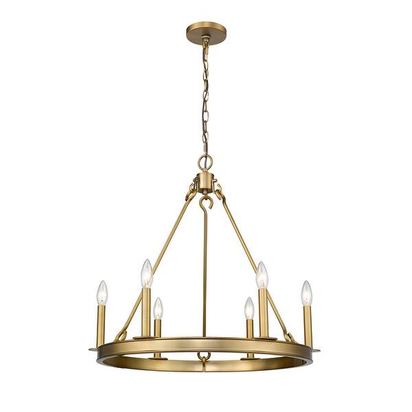 slide 2 of 5, Barclay 6 Light 25 inch Olde Brass Chandelier
