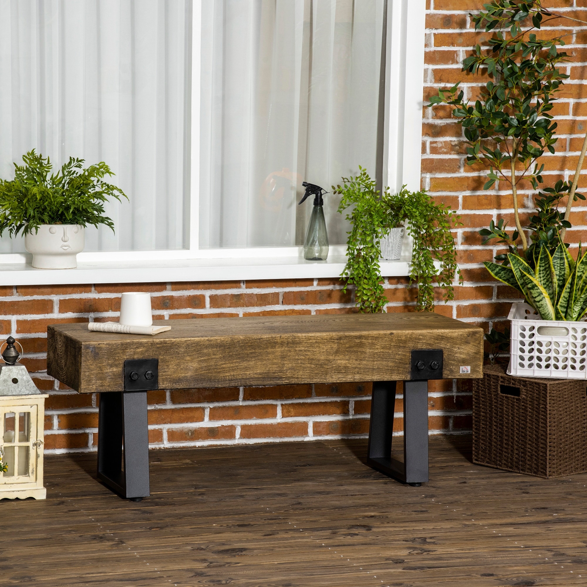 Rustic metal bench outlet