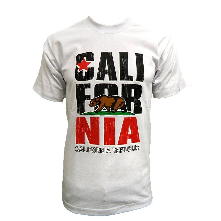 Shop Mens California Republic Bear Logo T Shirt White Overstock 17877514