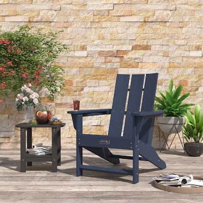 3 Back Panel Design Faux Wood Outdoor Adirondack Chair