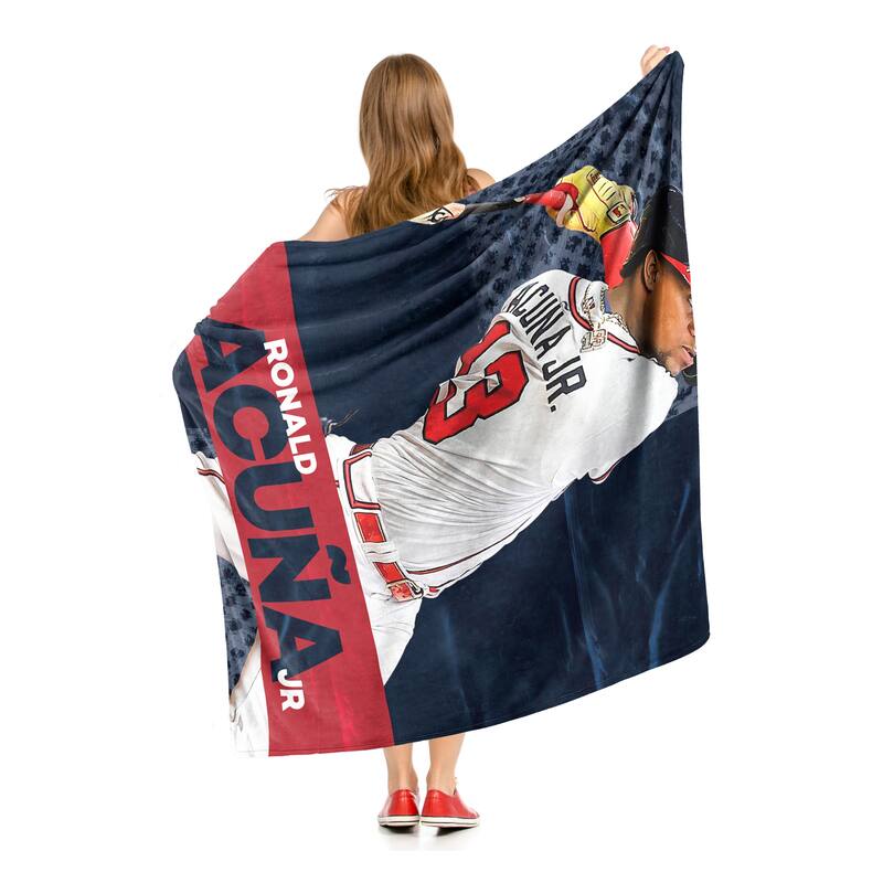 MLB Player Atlanta Braves Ronald Acuma Jr. Silk Touch Throw Blanket