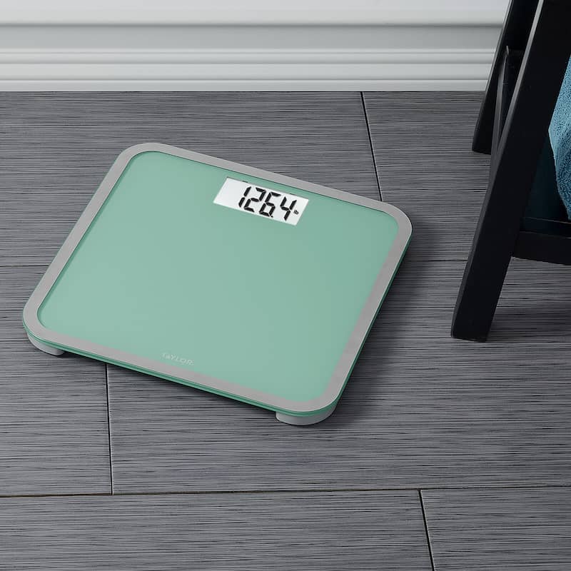 Taylor Digital Glass Bathroom Scale, Sea Foam Green