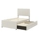 preview thumbnail 4 of 16, Contemporary Upholstered Twin Platform Bed with Trundle and Drawers
