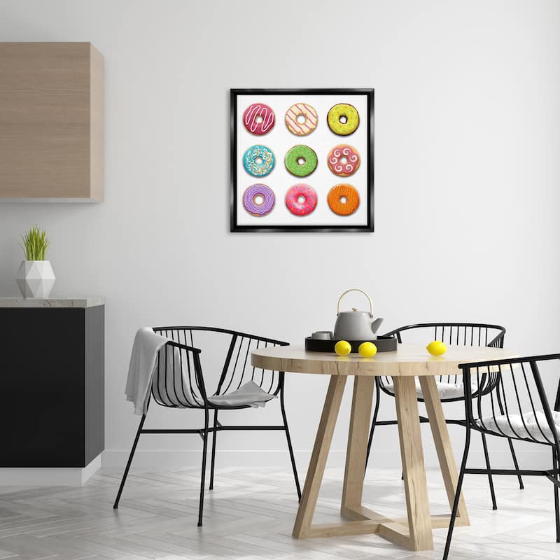 Stupell Colorful Mixed Donuts Framed Floater Canvas Wall Art Design By Marcus Prime