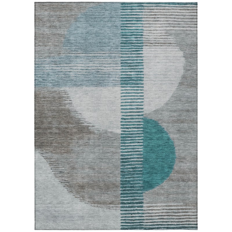 HomeRoots Geometric Transitional Rectangle Outdoor Rug