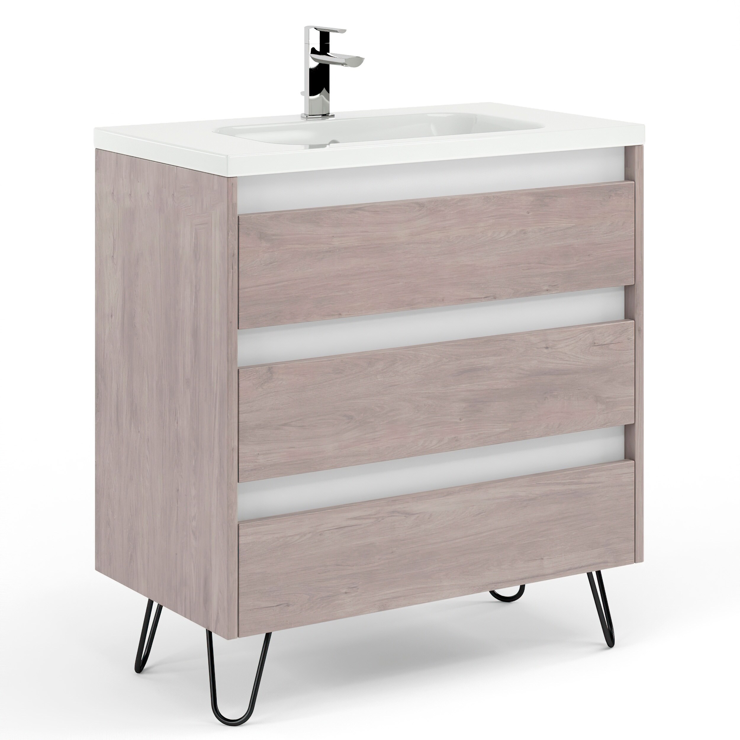 32 Bathroom Vanity Freestanding Cabinet Sink Legs Docce Fs W32 X H35 X D18 In Rhd Weathered Oak Overstock 32167313