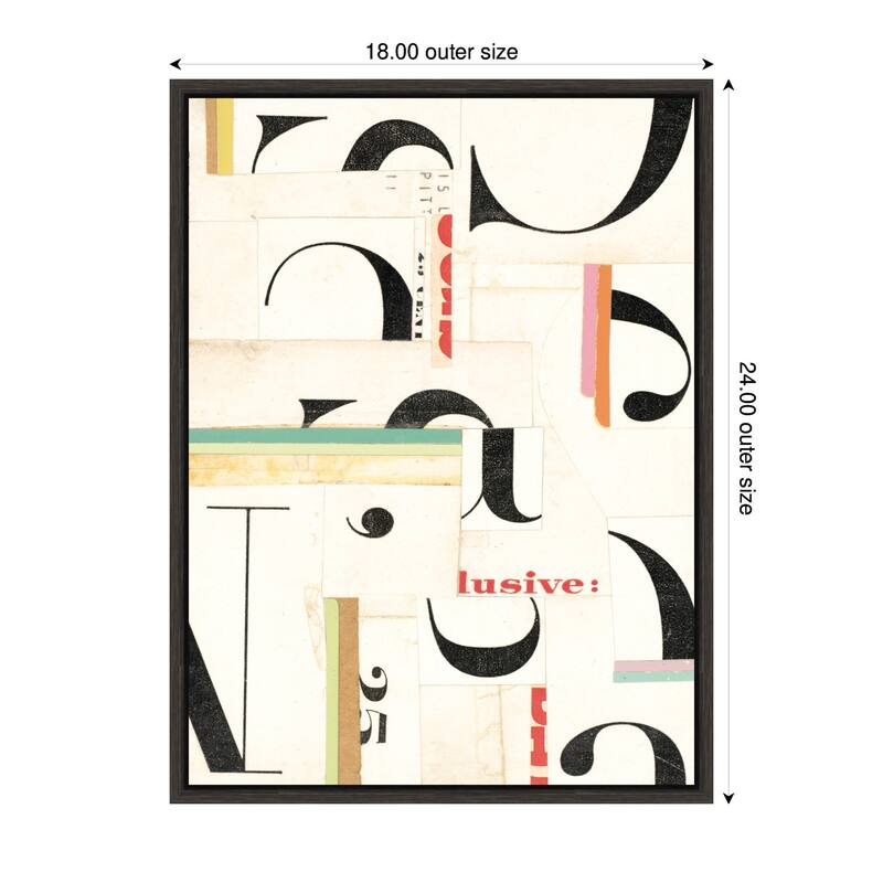 Kate and Laurel Typography White FC by Felicia Dadak Framed Canvas Wall Art Print