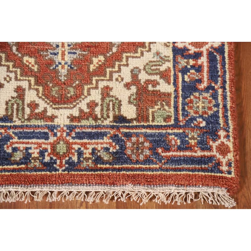 Orange Heriz Indian Runner Rug Hand-knotted Wool Carpet - 2'6"x 7'11"