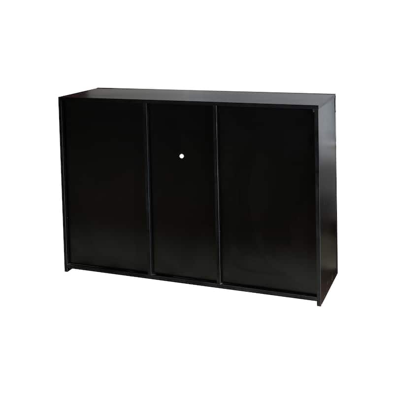 LED Lighted White/Black High Gloss Sideboard Cabinet - Modern Wooden ...