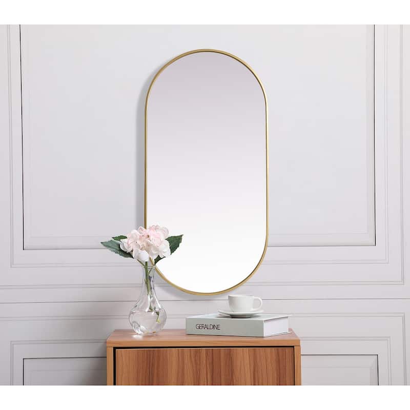 Indigo Home Metal Frame Oval Mirror 24x48 Inch
