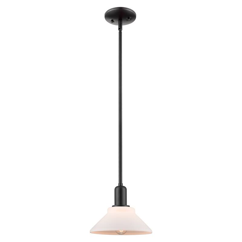 Innovations Lighting Endless Possibilities Arcadia - Orwell - 1 Light 8" Stem Hung Mini Pendant - Matte White/Matte Black