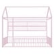preview thumbnail 23 of 25, Full Size Metal Bed House Bed Frame with Fence and Shelves, White
