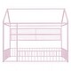 preview thumbnail 43 of 58, Metal Floor Bed House Bed Frame with Fence and Storage Shelves
